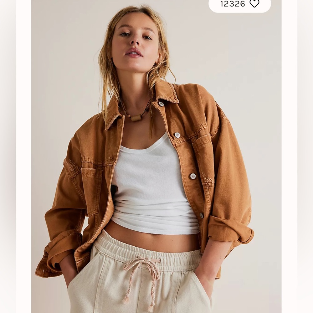 Lulus gold grown color denim jacket